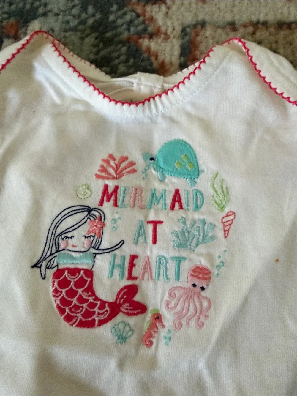 Gymboree open back fancy White Girls' Mermaid Graphic One-Piece Bodysuit